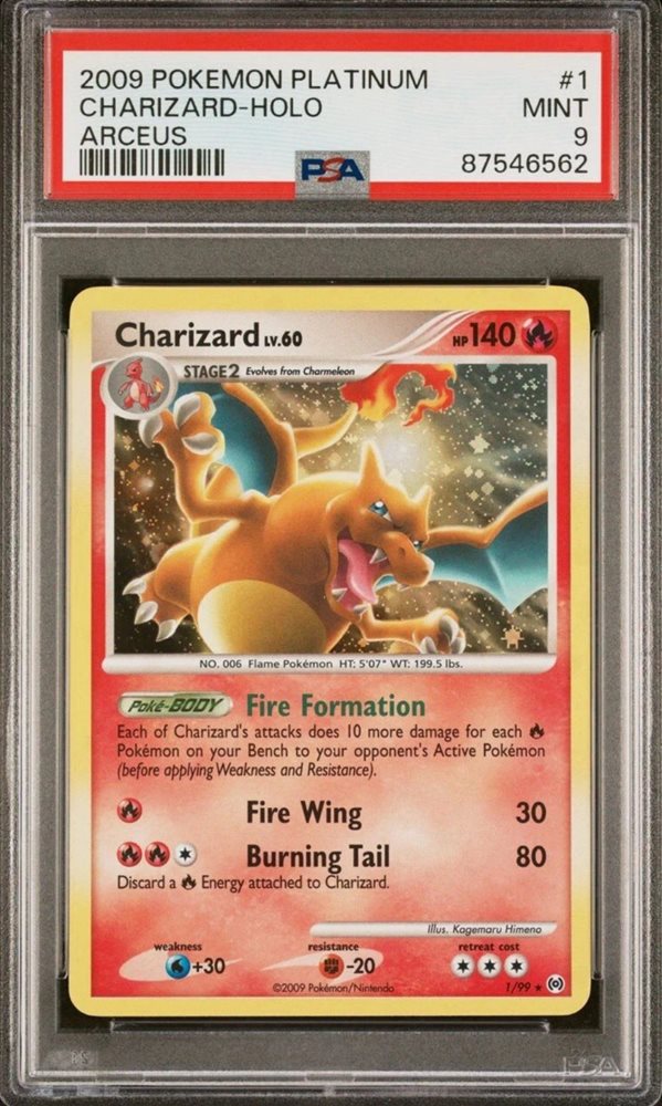 2009 POKEMON PLATINUM CHARIZARD-HOLO ARCEUS PSA 9