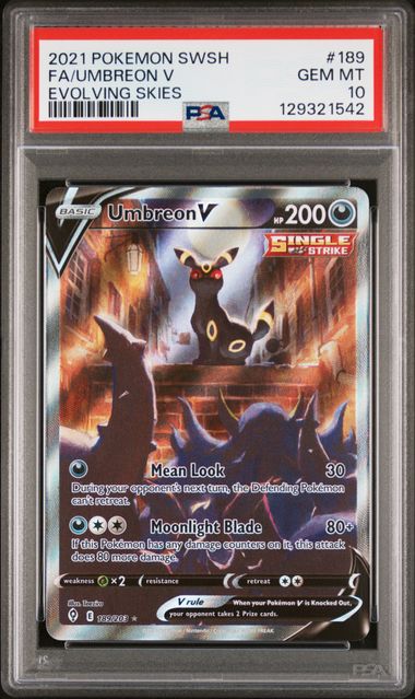 2021 POKEMON SWSH EVOLVING SKIES UMBREON PSA 10