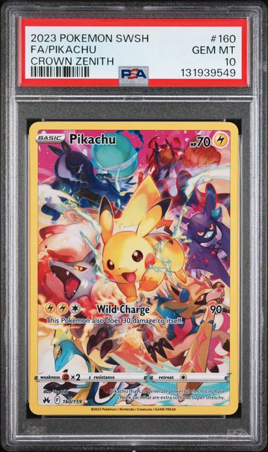 2023 POKEMON SWSH CROWN ZENITH PIKACHU  PSA 10