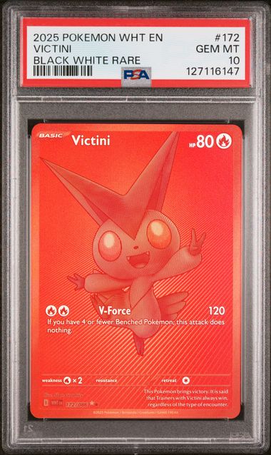 2025 POKEMON WHITE FLARE VICTINI PSA 10