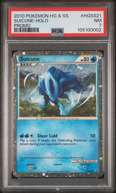 2010 POKEMON HEARTGOLD & SOULSILVER SUICUNE-HOLO PROMO PSA 7